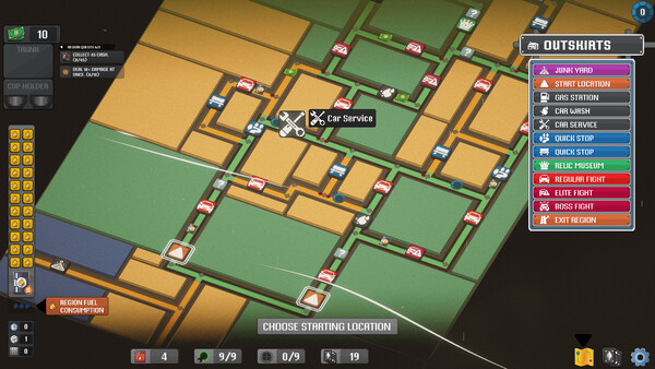 Rogue Wheels branching region map
